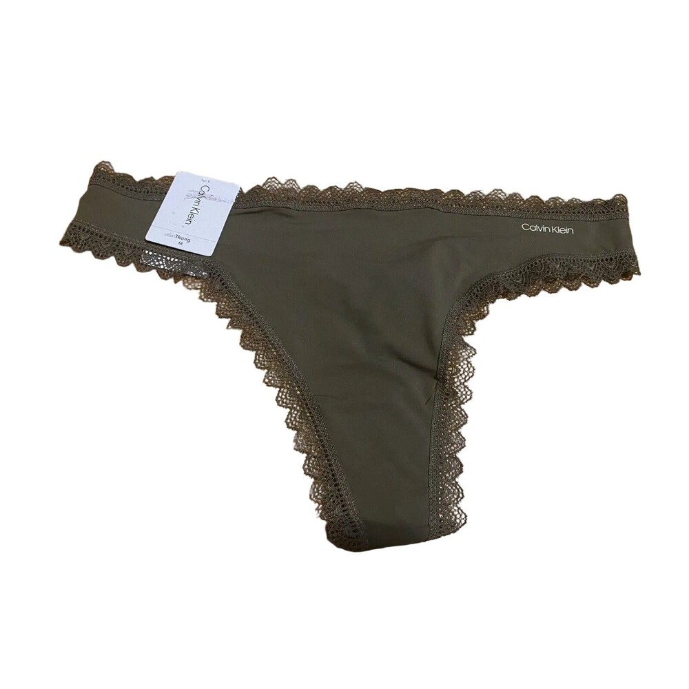 Calvin Klein Radiant Lace Trim Thong - Medium
